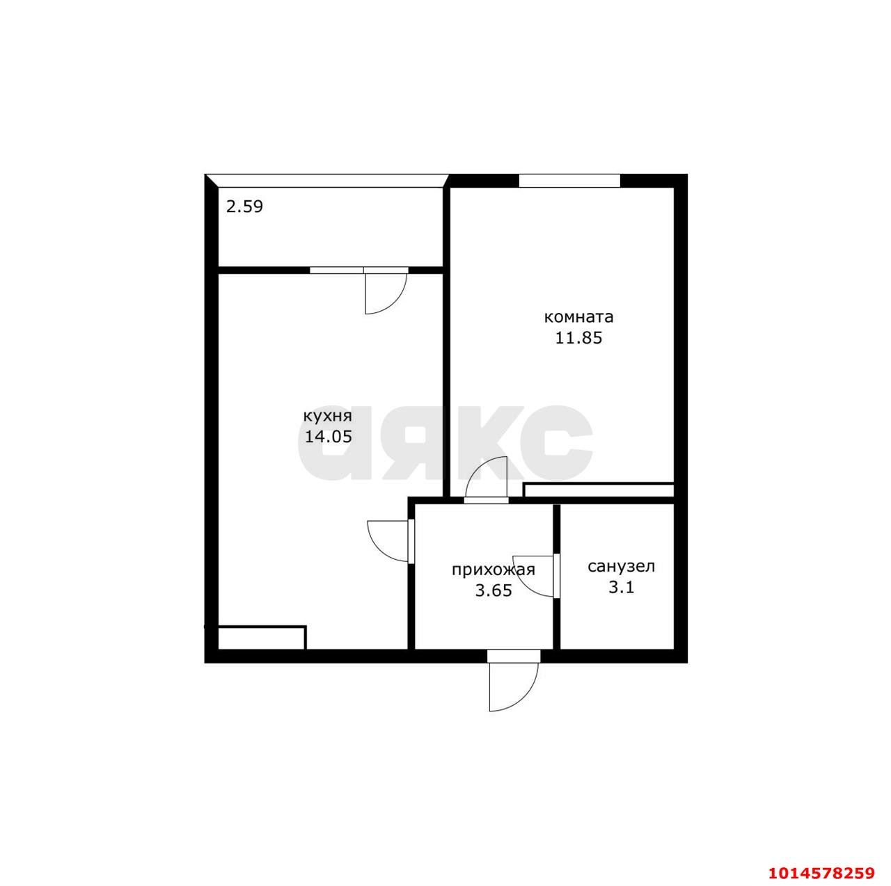 Фото №8: 1-комнатная квартира 35 м² - Берёзовый, жилой комплекс Молодёжный-2, ул. имени Профессора Малигонова, 42/2к1