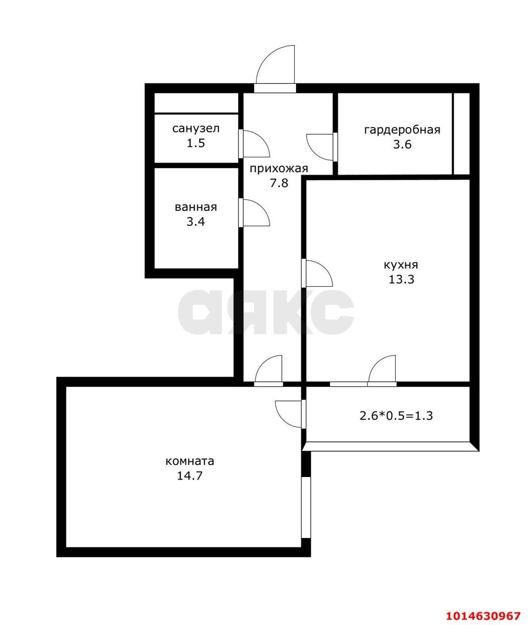 Фото №7: 1-комнатная квартира 44 м² - Краснодар, жилой комплекс Маршал, ул. Гаражная, 87