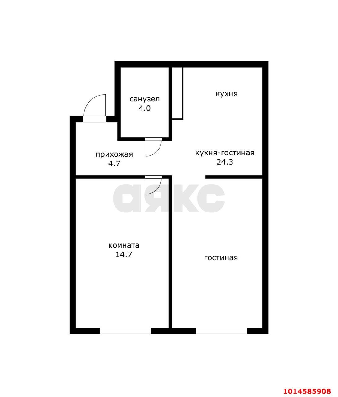 Фото №2: 1-комнатная квартира 47 м² - Краснодар, Догма Парк, ул. Марины Цветаевой, 7к2