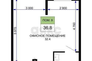 Фото №3: Коммерция 36 м² - Краснодар, мкр. жилой комплекс Дыхание, ул. Лётчика Позднякова, 2к25