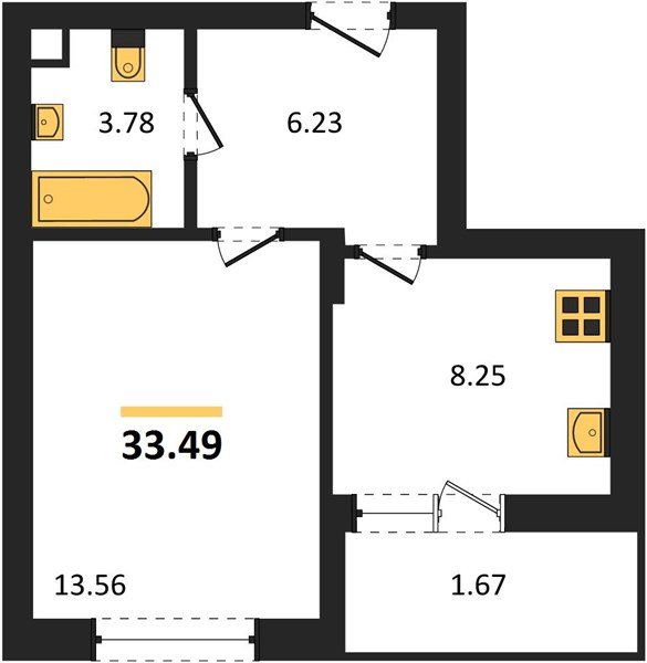 Фото №1: 1-комнатная квартира 33 м² - Знаменский, Родные Просторы, 