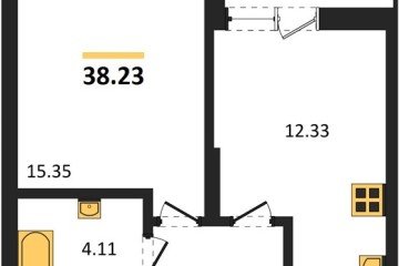 Фото №1: 1-комнатная квартира 38 м² - Знаменский, мкр. Родные Просторы, 