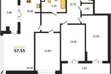 Фото №1: 2-комнатная квартира 100 м² - Знаменский, мкр. Родные Просторы, 