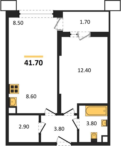 Фото №1: 1-комнатная квартира 43 м² - Знаменский, Карасунский внутригородской округ, мкр. Родные Просторы