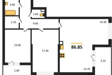 Фото №1: 2-комнатная квартира 86 м² - Знаменский, мкр. Родные Просторы, 