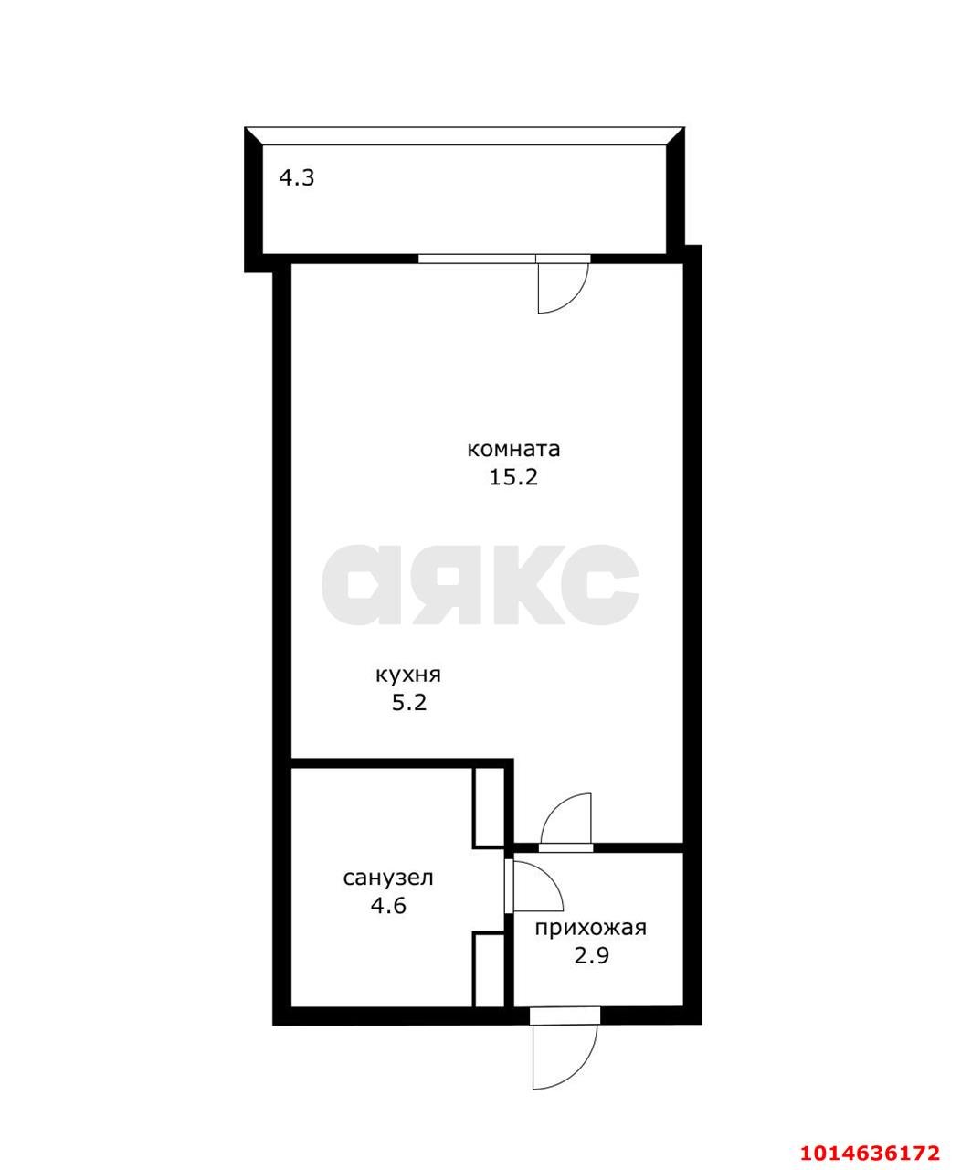 Фото №9: Студия 32 м² - Краснодар, Почтовый, пр-кт имени писателя Знаменского, 6