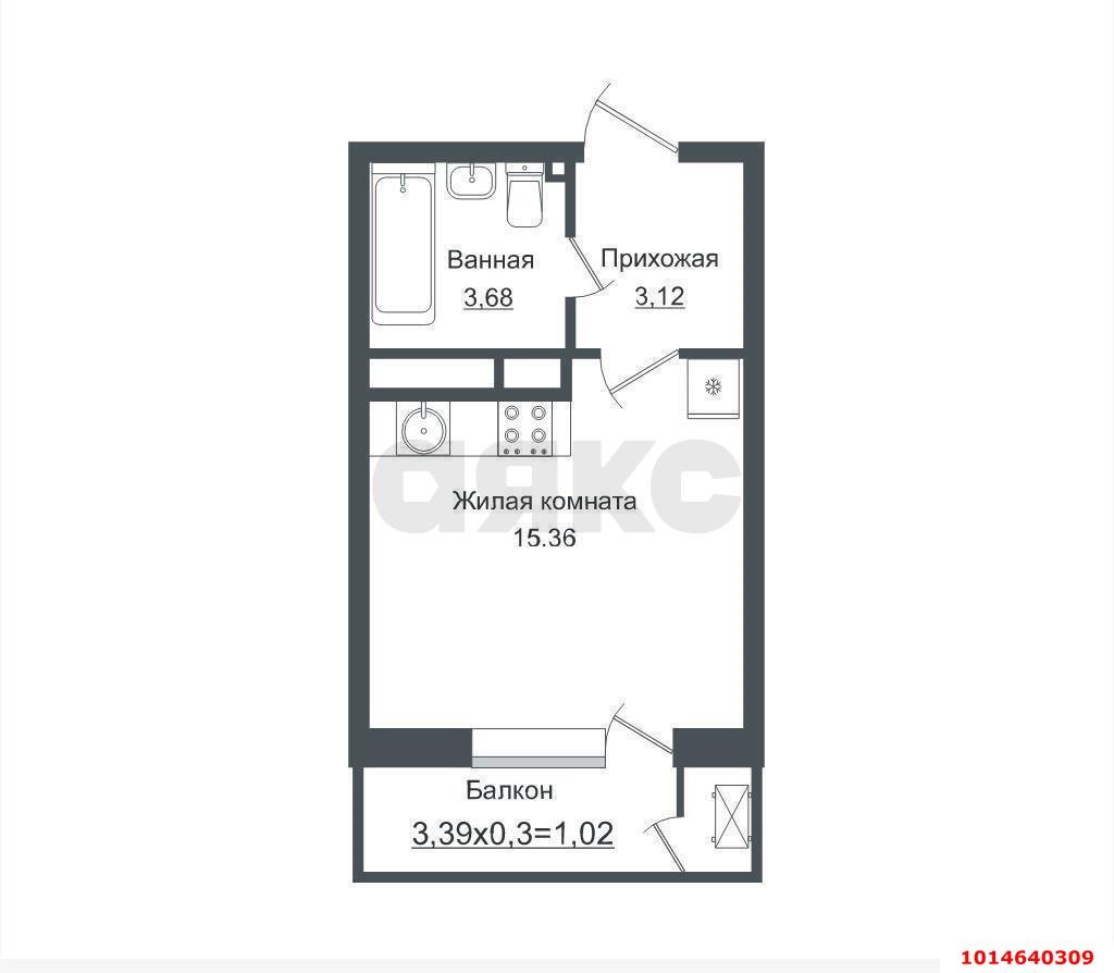 Фото №7: Студия 28 м² - Краснодар, жилой комплекс Самолёт, ул. Западный Обход, 39/2