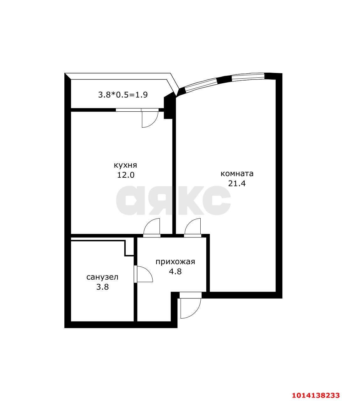 Фото №9: 1-комнатная квартира 42 м² - Краснодар, Прикубанский внутригородской округ, Школьный, жилой комплекс Версаль, мкр. Круглик, ул. Черниговская, 1