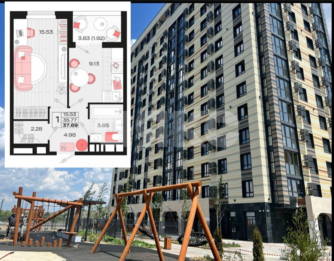 Фото №2: 1-комнатная квартира 37 м² - Армавир, жилой комплекс Римские Каникулы, 