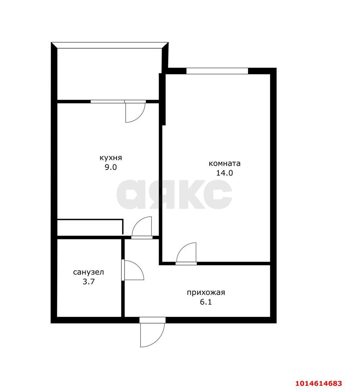 Фото №12: 1-комнатная квартира 32 м² - Краснодар, жилой комплекс Абрикосово, ул. имени Героя Георгия Бочарникова, 4