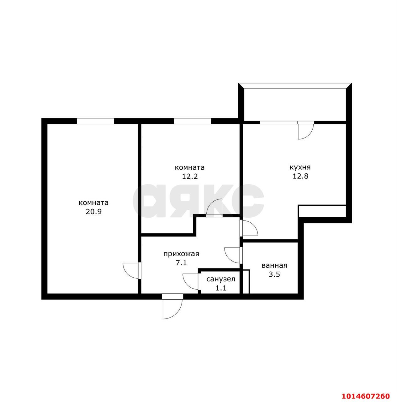 Фото №9: 2-комнатная квартира 57 м² - Краснодар, Почтовый, пр-кт имени писателя Знаменского, 14