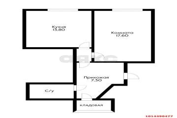 Фото №3: 1-комнатная квартира 45 м² - Краснодар, мкр. Хлопчато-бумажный Комбинат, ул. Уральская, 81Б