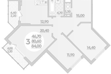 Фото №1: 3-комнатная квартира 84 м² - Краснодар, мкр. жилой комплекс Бауинвест, ул. Героев-Разведчиков, 11/1