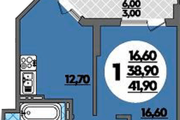 Фото №1: 1-комнатная квартира 42 м² - Краснодар, мкр. жилой комплекс Бауинвест, ул. Героев-Разведчиков, 11/1