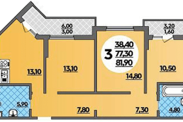 Фото №1: 3-комнатная квартира 81 м² - Краснодар, мкр. жилой комплекс Парк У Дома, ул. Героев-Разведчиков, 11/1