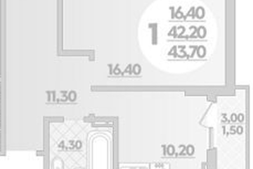 Фото №1: 1-комнатная квартира 43 м² - Краснодар, мкр. жилой комплекс Парк У Дома, ул. Героев-Разведчиков, 11/1