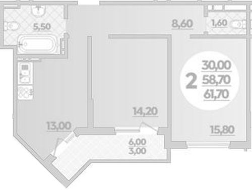 Фото №1: 2-комнатная квартира 62 м² - Краснодар, жилой комплекс Парк У Дома, ул. Героев-Разведчиков, 11/1