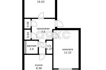 Фото №3: 2-комнатная квартира 54 м² - Колосистый, мкр. Прикубанский внутригородской округ, ул. Звёздная, 11