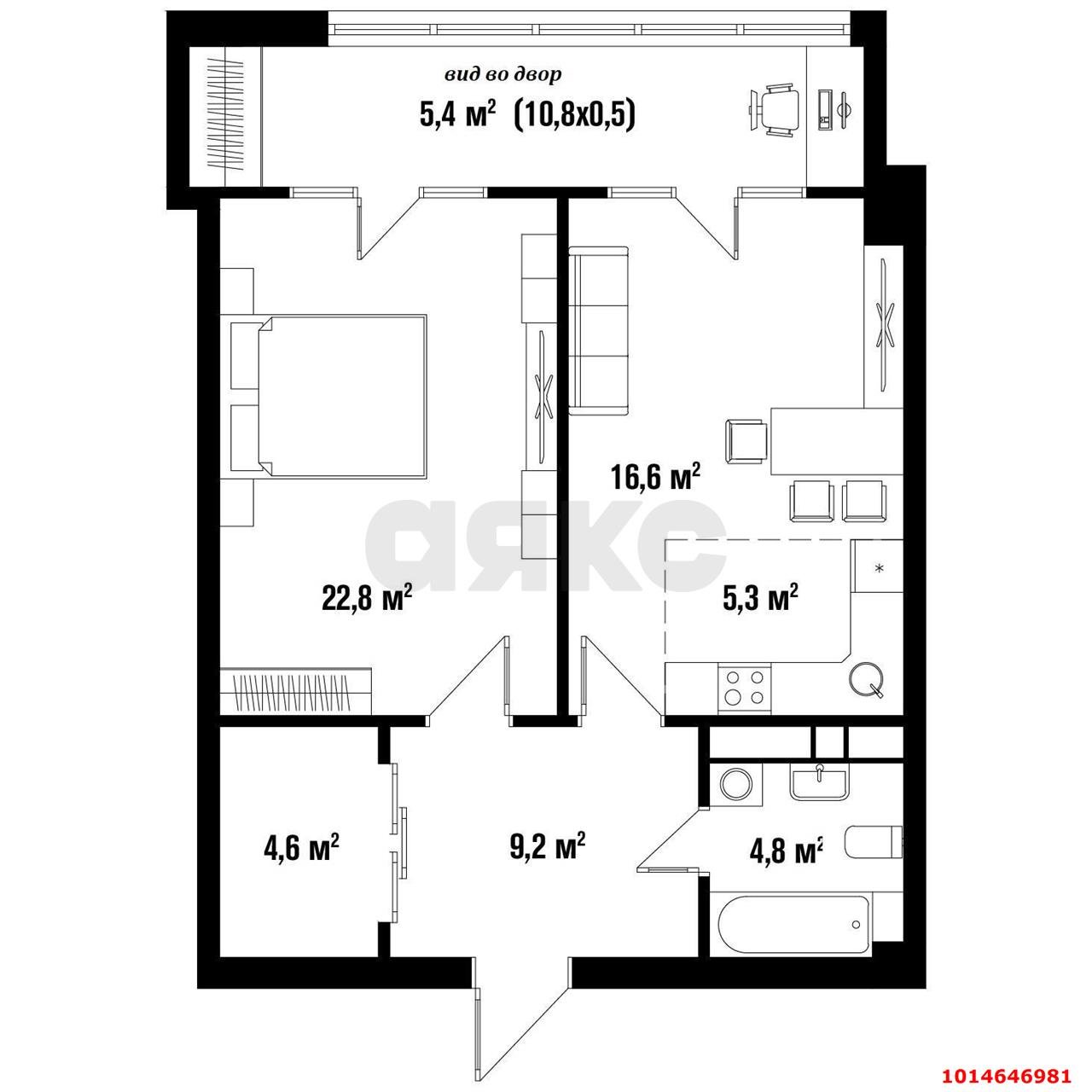 Фото №4: 2-комнатная квартира 70 м² - Краснодар, жилой комплекс Девелопмент Плаза, ул. имени 40-летия Победы, 33Г