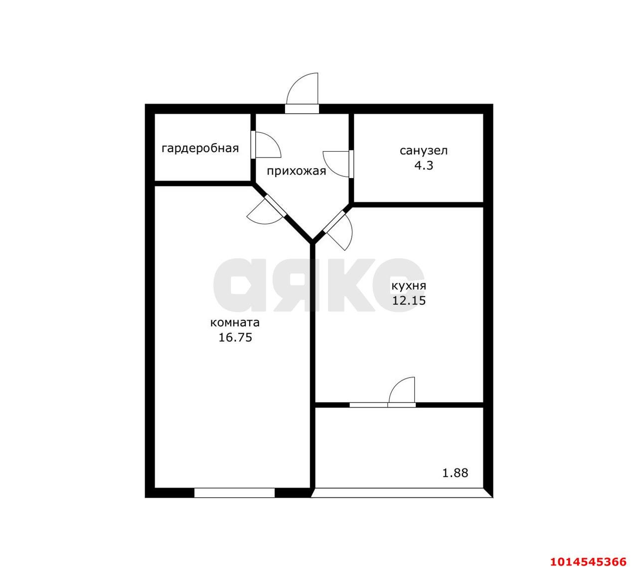 Фото №14: 1-комнатная квартира 44 м² - Краснодар, Светлоград, ул. Красных Партизан, 1/4к7