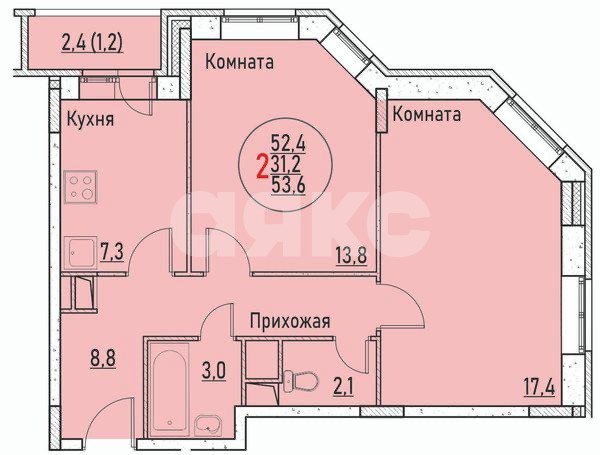 Фото №12: 2-комнатная квартира 52 м² - Раменское, жилой комплекс Берёзовая Роща, ул. Берёзовая Роща, 1