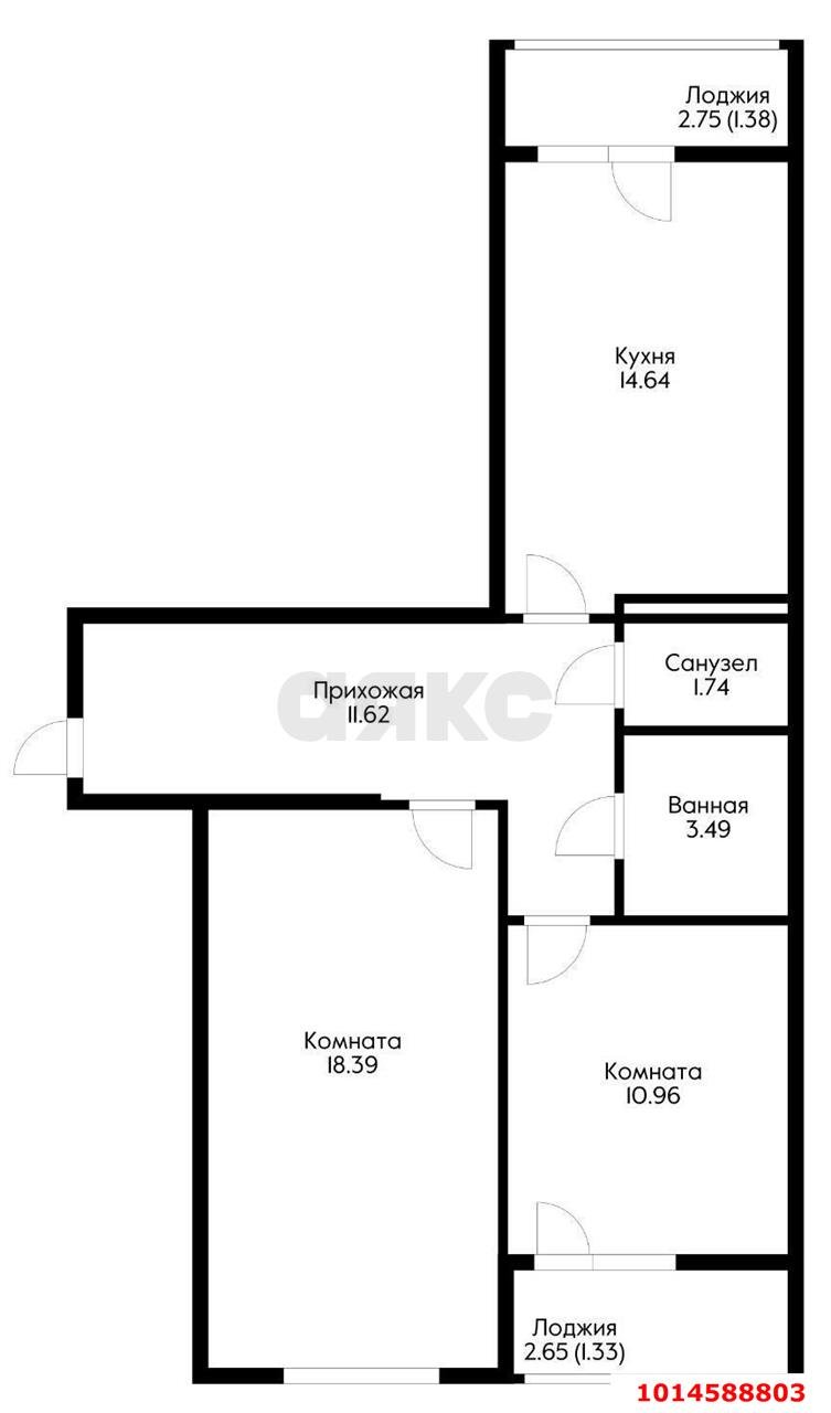 Фото №19: 2-комнатная квартира 61 м² - Краснодар, Прикубанский внутригородской округ, мкр. жилой комплекс Краски, ул. Краеведа Соловьёва, 6к2