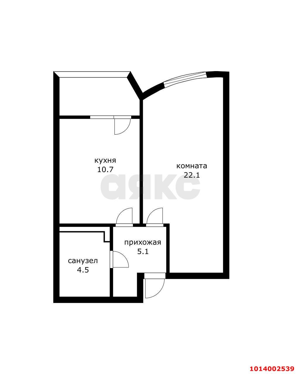 Фото №1: 1-комнатная квартира 45 м² - Краснодар, жилой комплекс Кино, ул. Уральская, 100