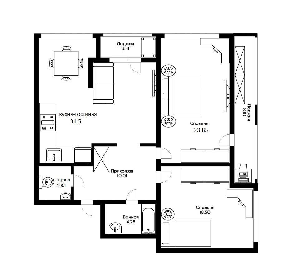 Фото №1: 3-комнатная квартира 90 м² - Краснодар, Прикубанский внутригородской округ, жилой комплекс Небо, мкр. 9-й километр, ул. Ярославская, 115