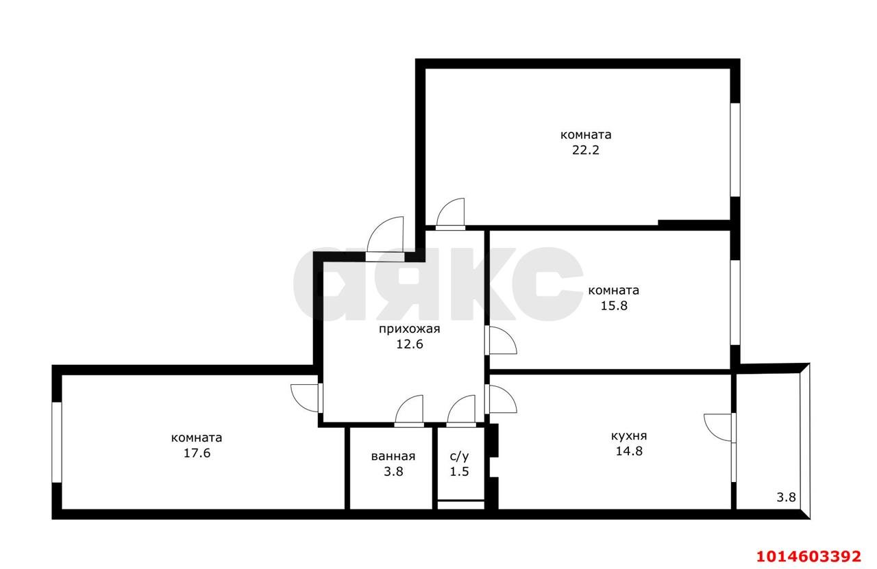 Фото №2: 3-комнатная квартира 92 м² - Краснодар, Почтовый, пр-кт имени писателя Знаменского, 31к1
