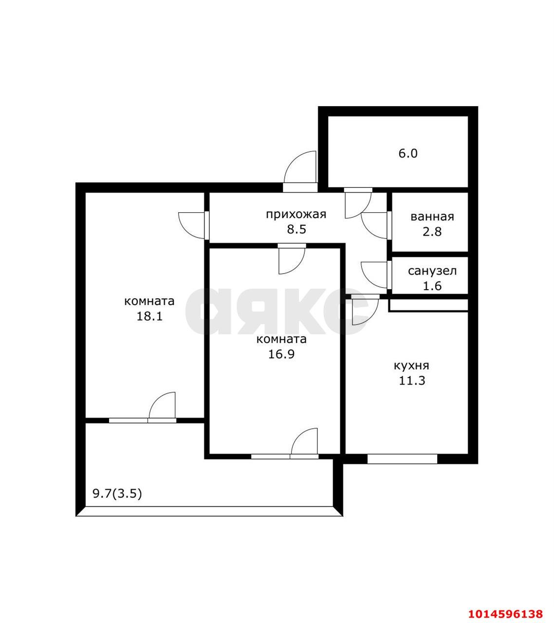 Фото №11: 2-комнатная квартира 68 м² - Краснодар, жилой комплекс Фреш, ул. имени Валерия Гассия, 4/7к3