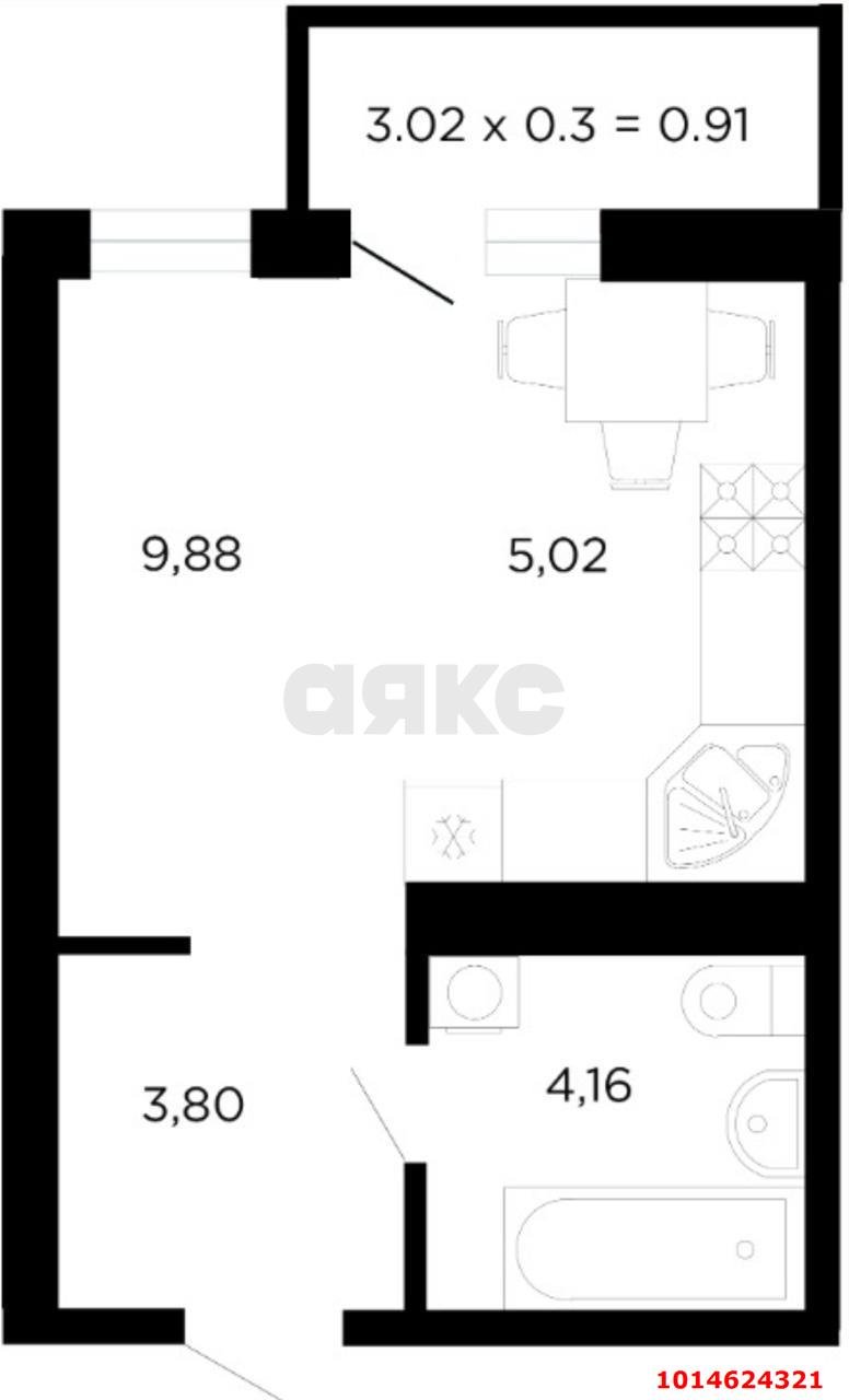 Фото №14: Студия 26 м² - Краснодар, жилой комплекс Нeo-квартал Красная Площадь, ул. Конгрессная, 25