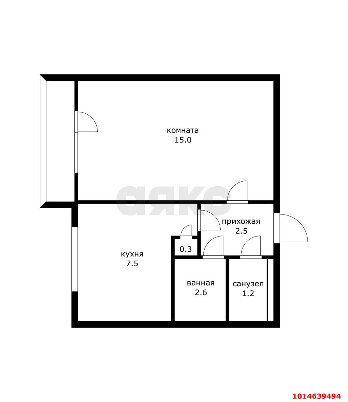 Фото №3: 1-комнатная квартира 32 м² - Краснодар, Комсомольский, ул. Сормовская, 106