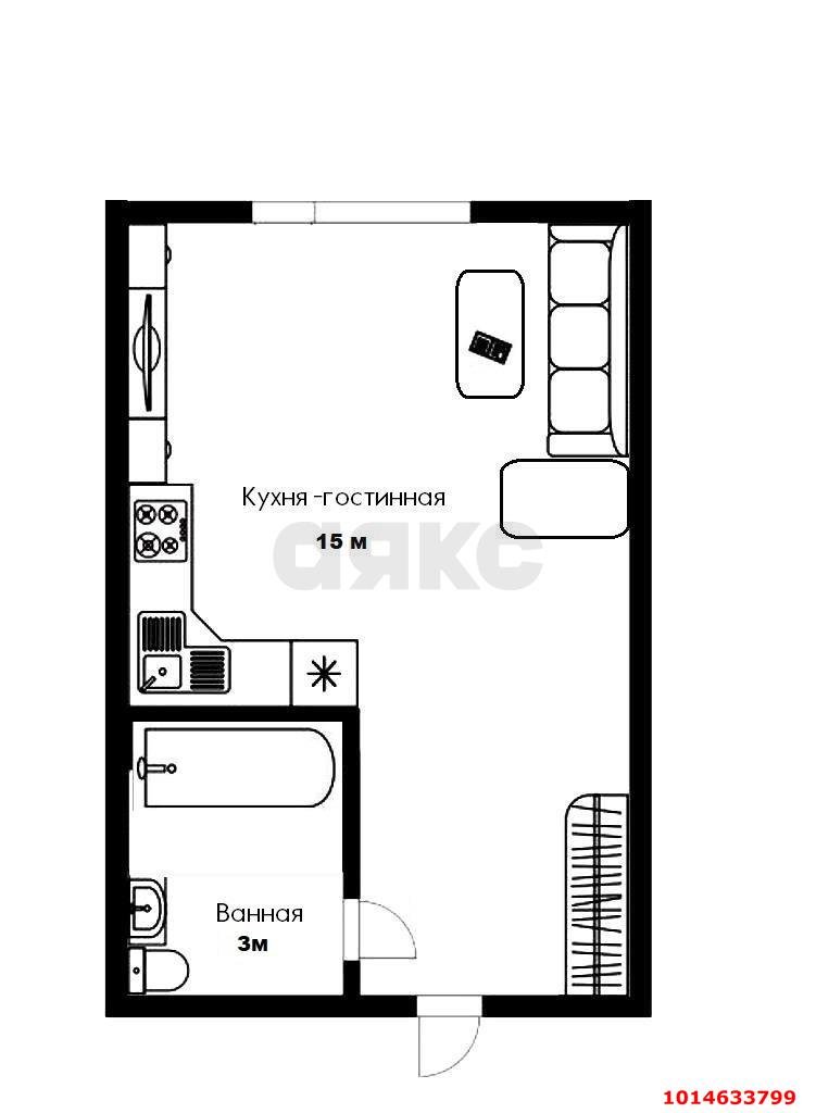 Фото №12: Студия 18 м² - Краснодар, Хлопчато-бумажный Комбинат, ул. Алтайская, 10А