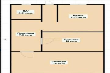 Фото №4: 2-комнатная квартира 55 м² - отделения № 2 СКЗНИИСиВ, мкр. Прикубанский внутригородской округ, ул. Главная, 28-26