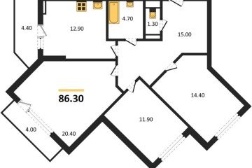 Фото №1: 3-комнатная квартира 86 м² - Краснодар, мкр. жилой комплекс Парк У Дома, ул. Героев-Разведчиков, 11/1