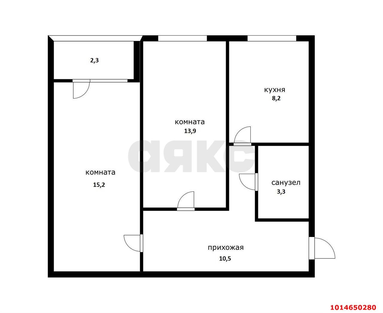 Фото №14: 2-комнатная квартира 51 м² - Краснодар, Музыкальный, ул. Московская, 148к2