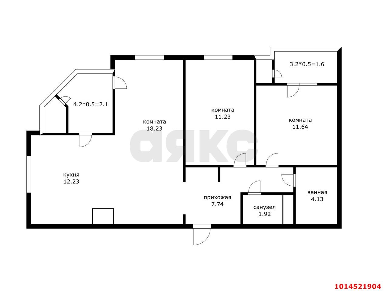 Фото №8: 3-комнатная квартира 75 м² - Краснодар, 2-я Площадка, ул. Ветеранов, 85