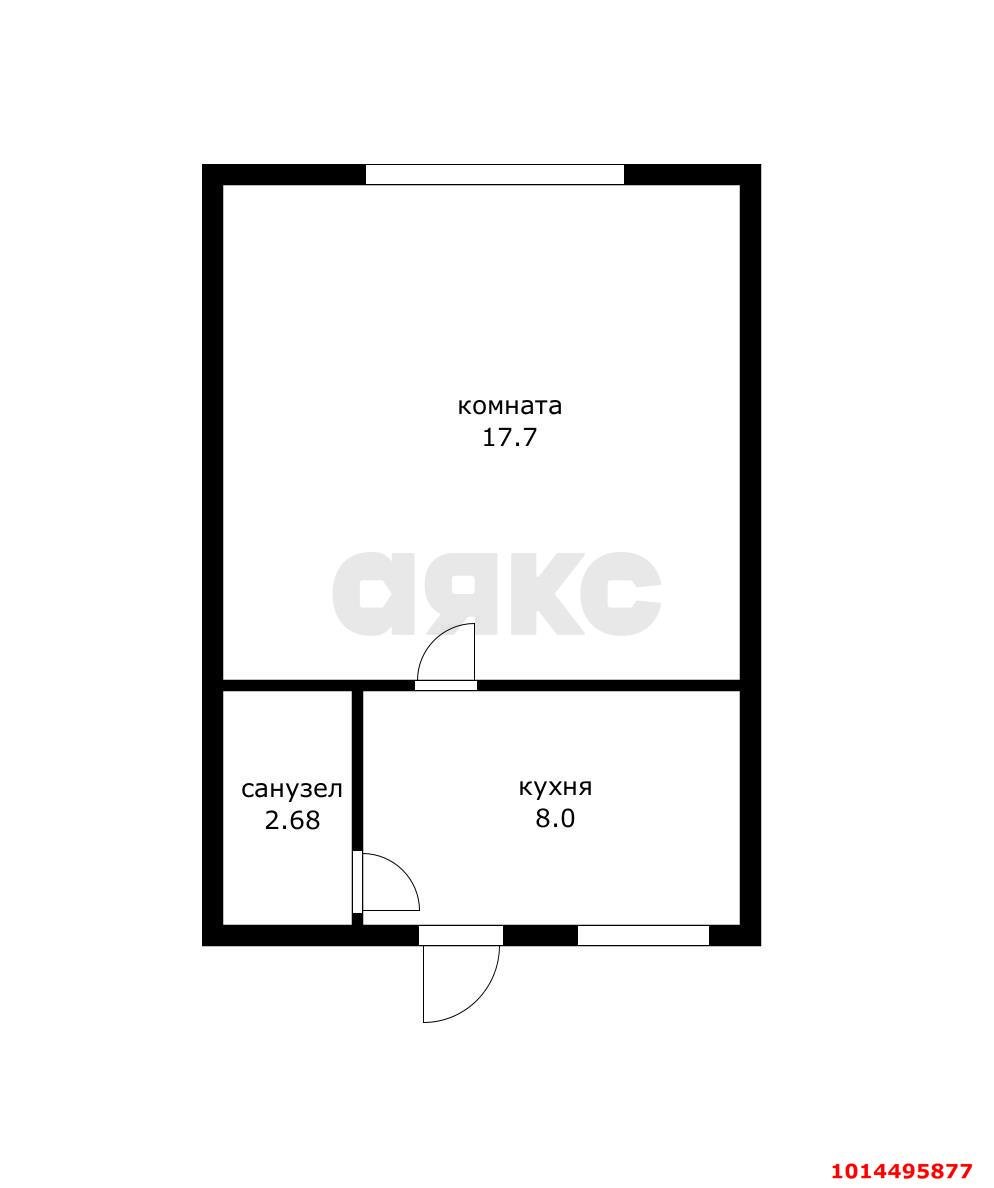 Фото №9: 1-комнатная квартира 28 м² - Краснодар, Славянский, ул. имени Доватора, 80