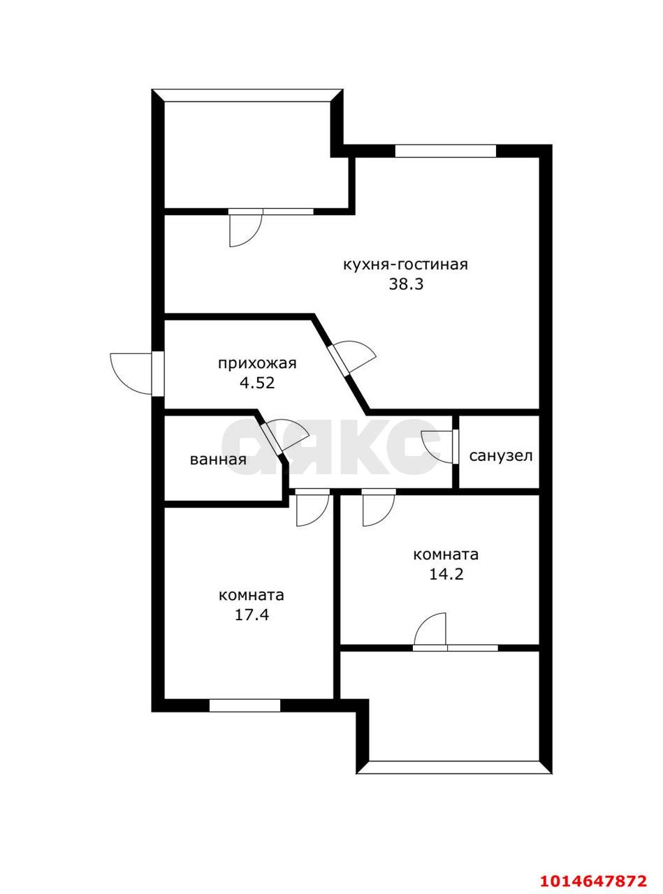 Фото №6: 3-комнатная квартира 102 м² - Краснодар, Прикубанский внутригородской округ, Круглик, Школьный, мкр. Табачная Фабрика, ул. Академика Пустовойта, 6