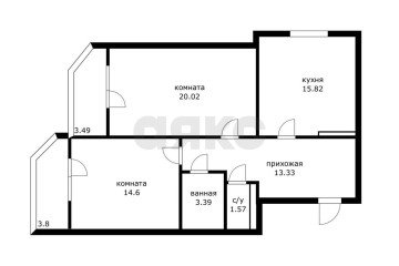 Фото №2: 2-комнатная квартира 68 м² - Краснодар, мкр. жилой комплекс Димитрова, ул. Димитрова, 3/1