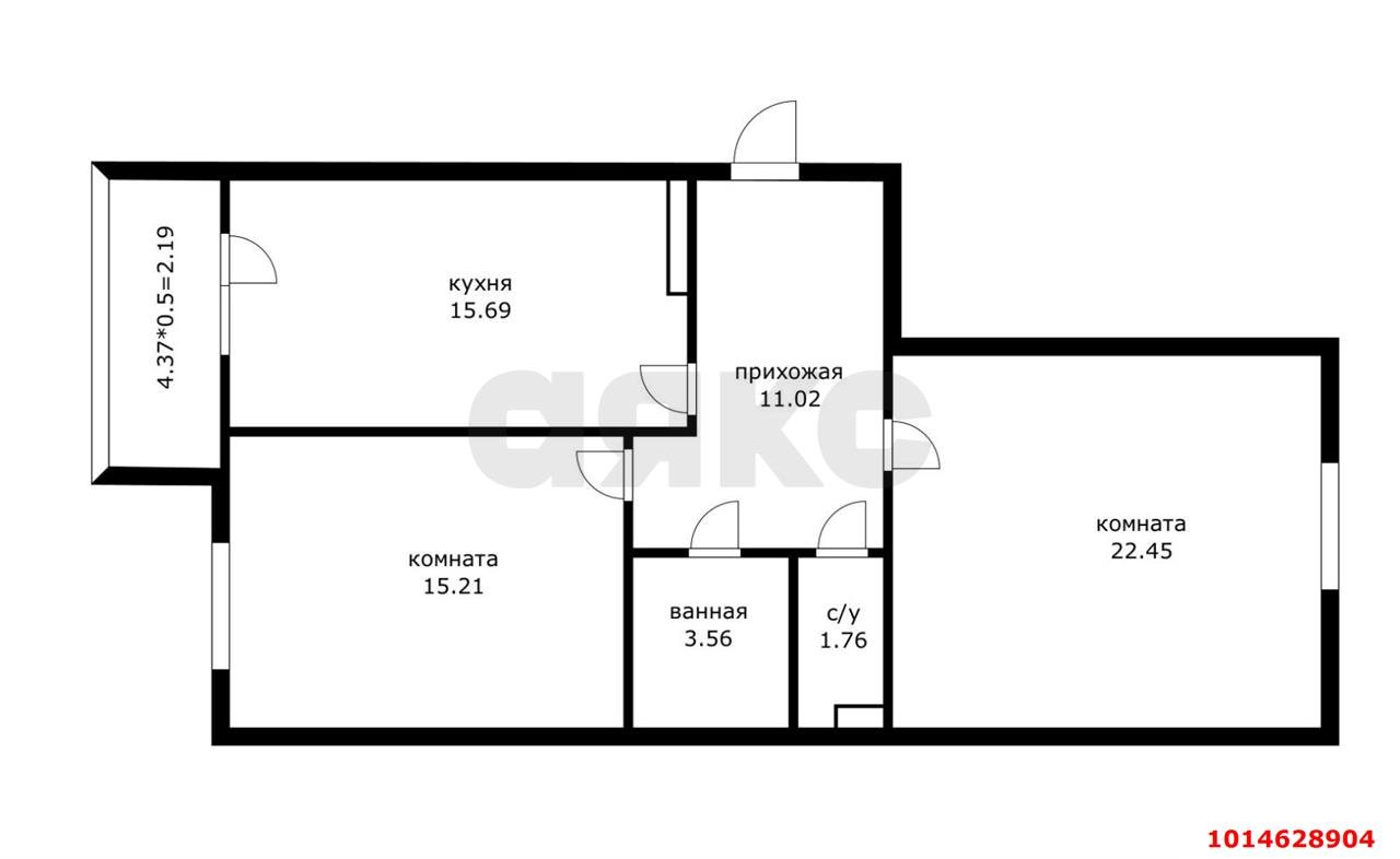 Фото №19: 2-комнатная квартира 72 м² - Краснодар, Достояние, ул. Григория Булгакова, 16