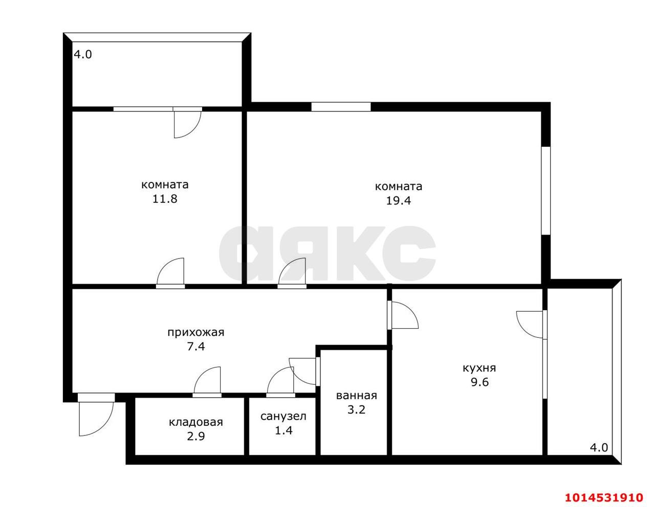 Фото №12: 2-комнатная квартира 67 м² - Краснодар, Краевая Клиническая Больница, ул. Восточно-Кругликовская, 69