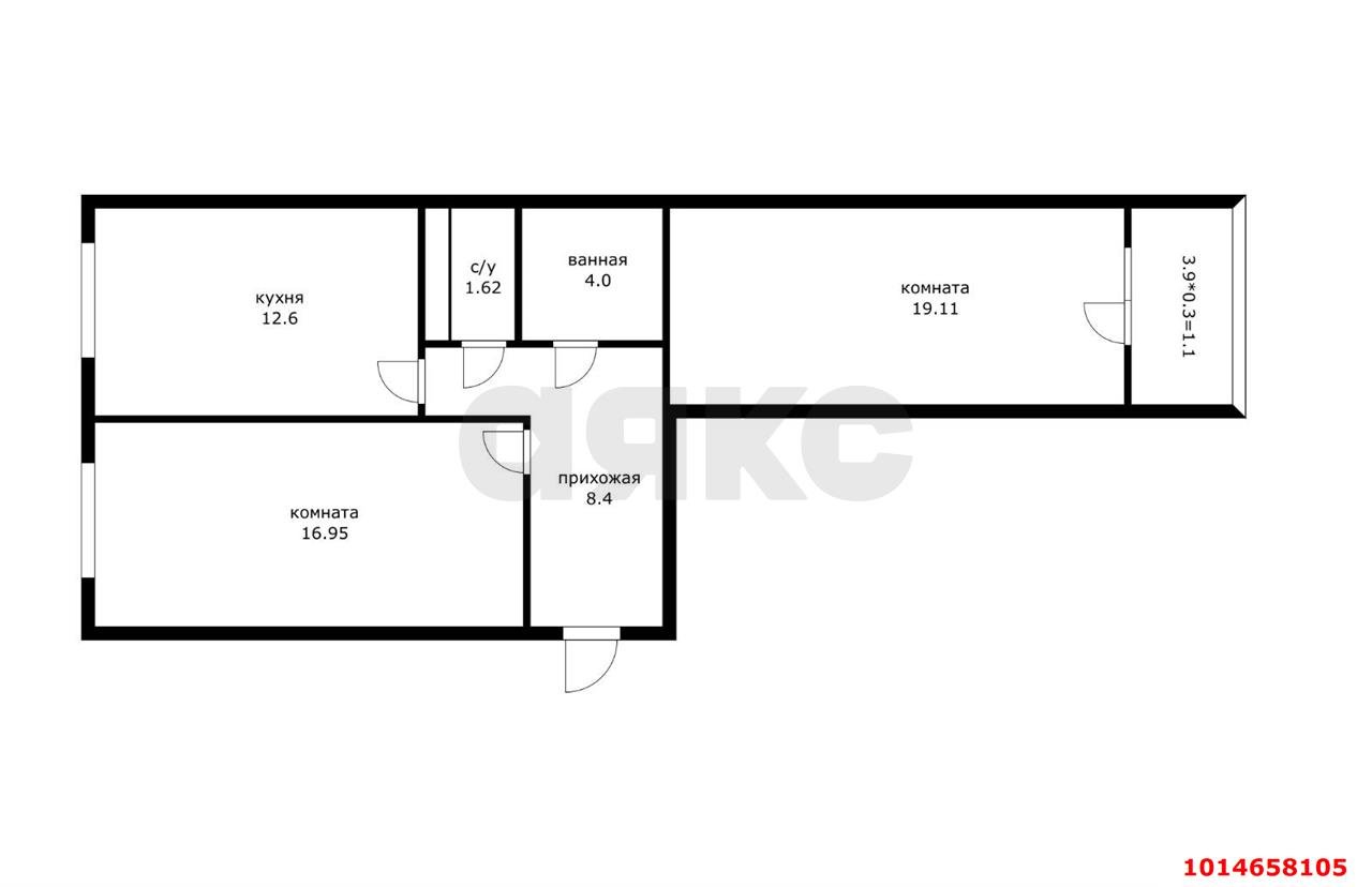 Фото №2: 2-комнатная квартира 66 м² - Краснодар, Камвольно-суконный Комбинат, ул. Магистральная, 11
