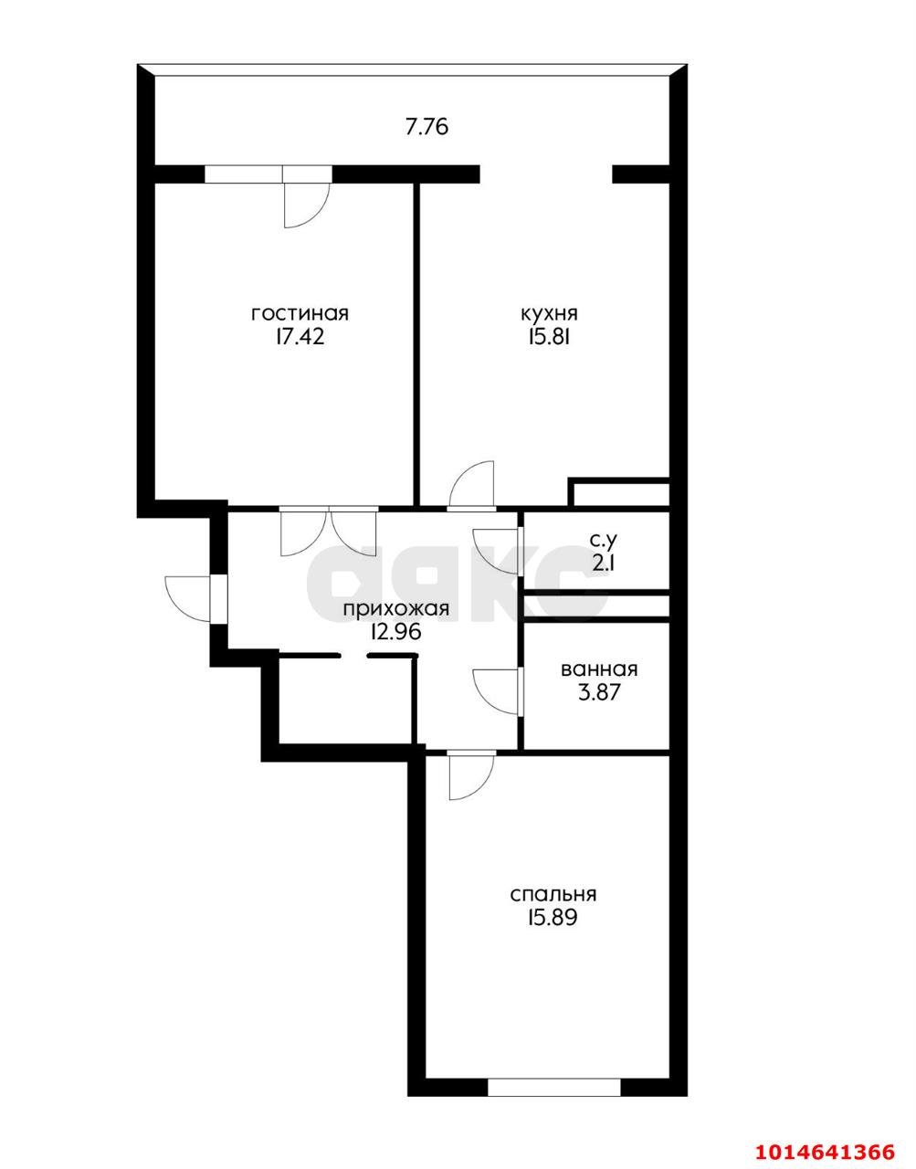 Фото №18: 2-комнатная квартира 71 м² - Краснодар, 9-й километр, пр-д Репина, 3/1к3