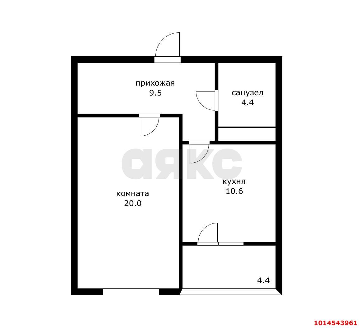 Фото №10: 1-комнатная квартира 48 м² - Краснодар, жилой комплекс Соло, ул. Селезнёва, 2/3