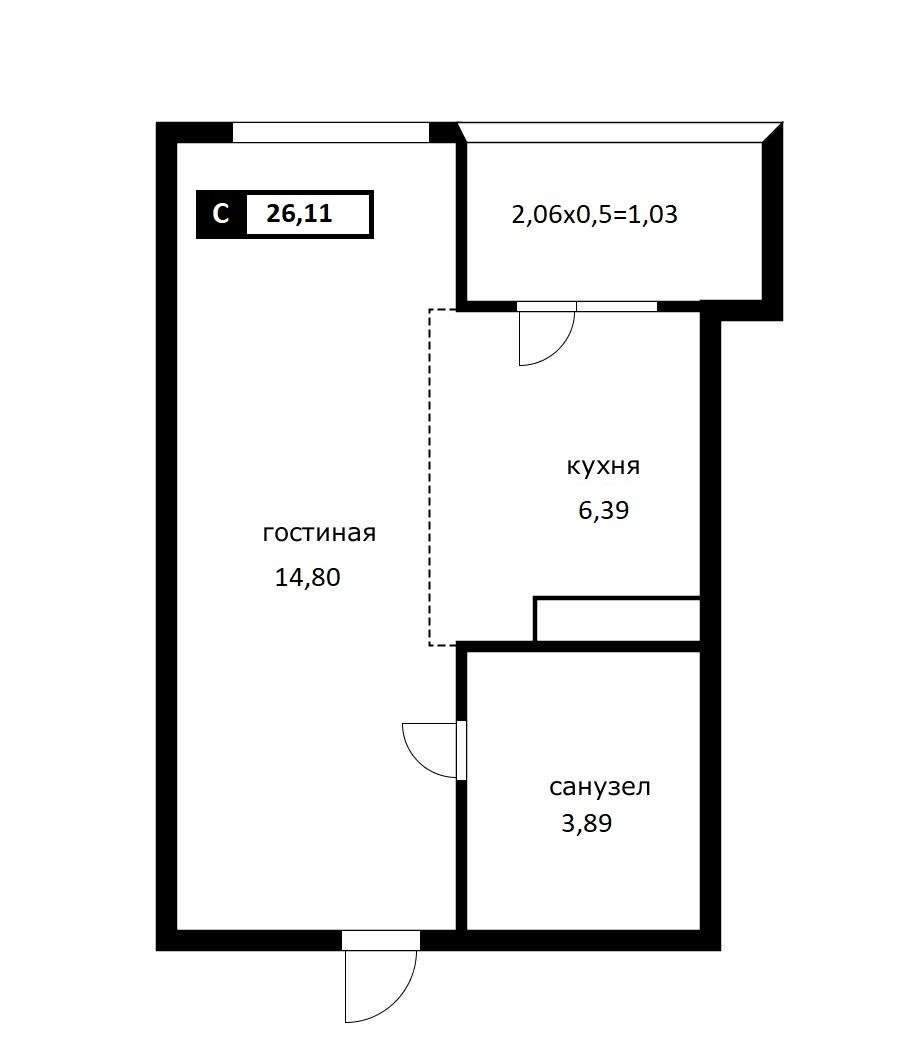 Фото №10: Студия 26 м² - Краснодар, Прикубанский внутригородской округ, мкр. жилой комплекс Архитектор, ул. Наставников, 14