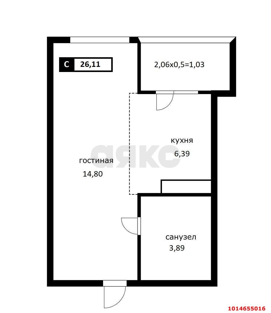 Фото №7: Студия 26 м² - Краснодар, жилой комплекс Архитектор, ул. Наставников, 14