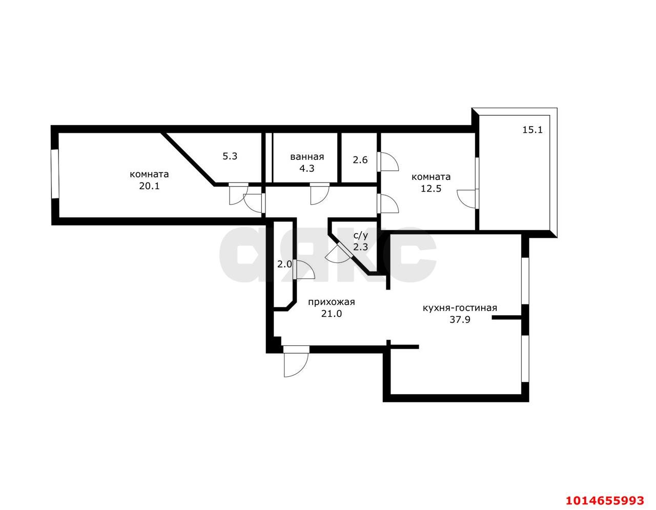 Фото №16: 3-комнатная квартира 123 м² - Краснодар, Западный внутригородской округ, Фестивальный, мкр. жилой комплекс Триумф, ул. имени П.М. Гаврилова, 27