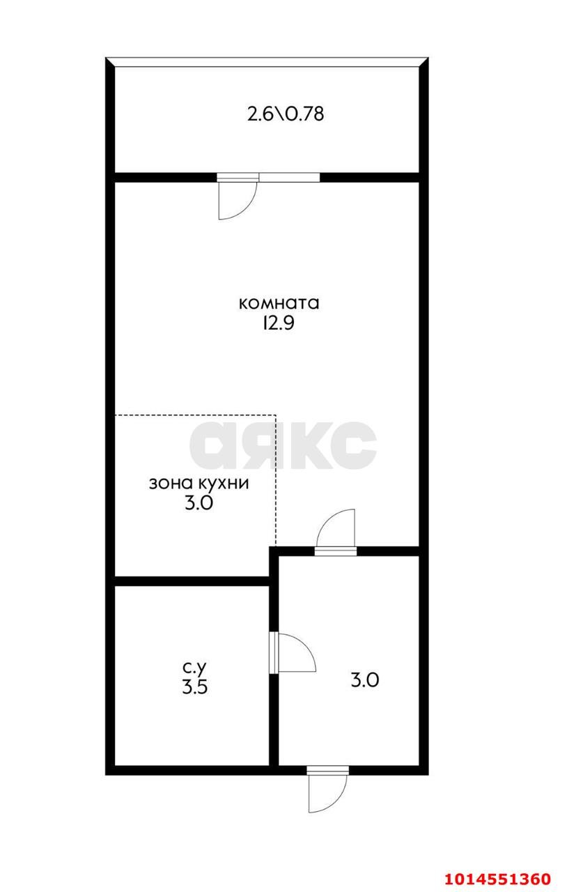 Фото №8: Студия 25 м² - Краснодар, жилой комплекс Абрикос, ул. 5-я Дорожная, 68к1