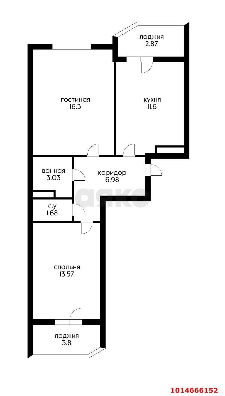 Фото №6: 2-комнатная квартира 57 м² - Краснодар, 1-й квартал, ул. Боспорская, 2
